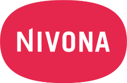 Nivona Logo weiße Schrift, roter Hintergrund
